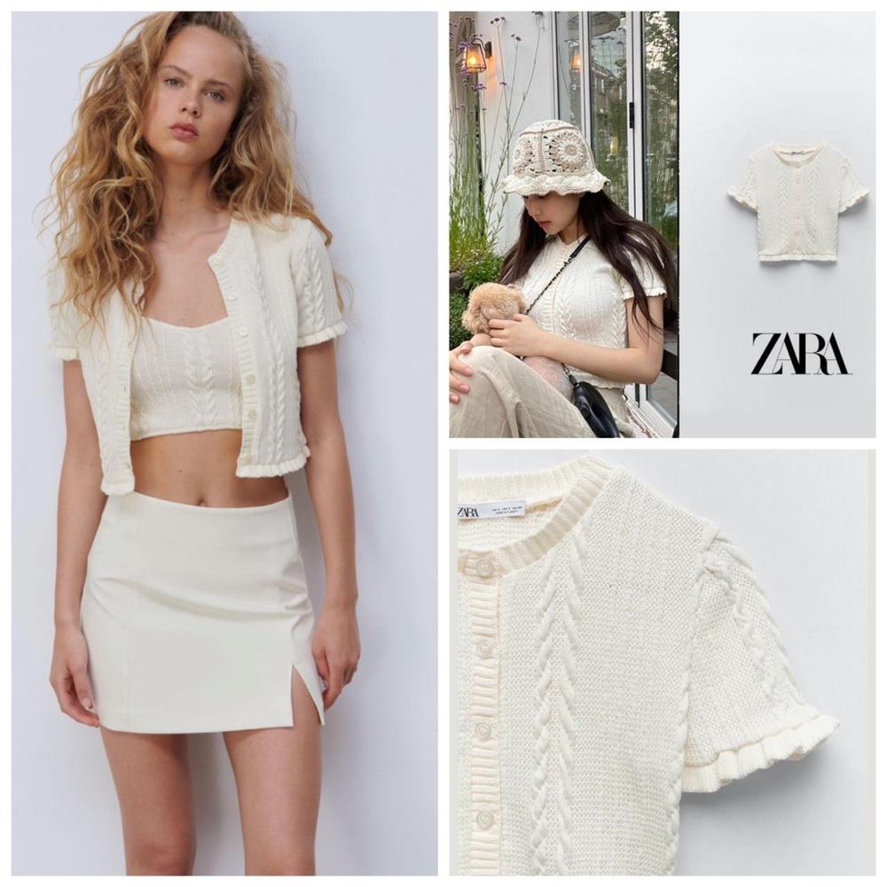 Zara Knit cropped top Medium